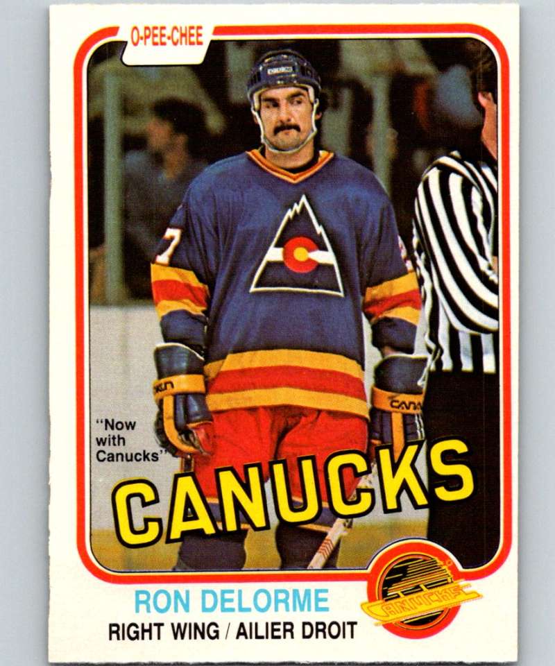 1981-82 O-Pee-Chee #82 Ron Delorme Canucks 6375