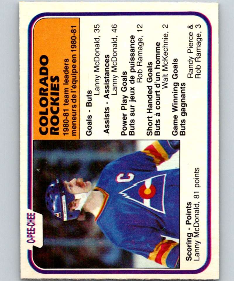 1981-82 O-Pee-Chee #85 Lanny McDonald Rockies TL 6378