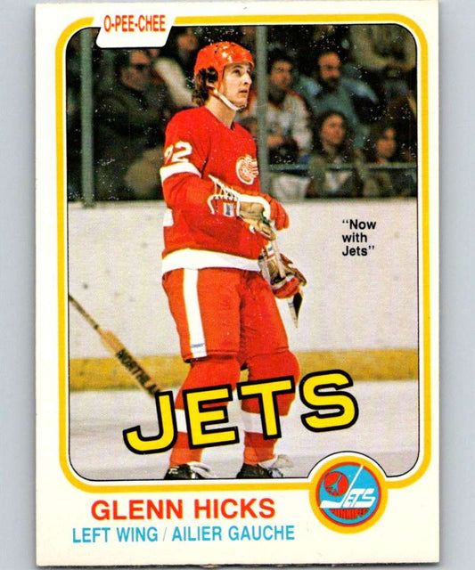 1981-82 O-Pee-Chee #98 Glenn Hicks RC Rookie Winn Jets 6391