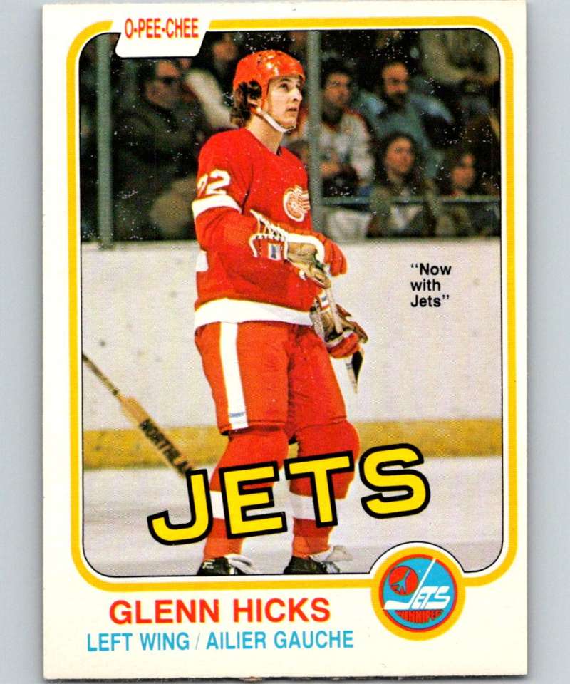 1981-82 O-Pee-Chee #98 Glenn Hicks RC Rookie Winn Jets 6391