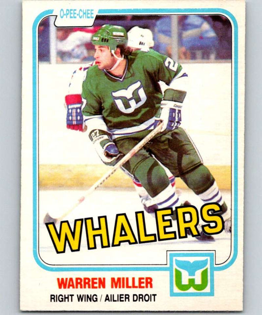 1981-82 O-Pee-Chee #130 Warren Miller RC Rookie Whalers 6423
