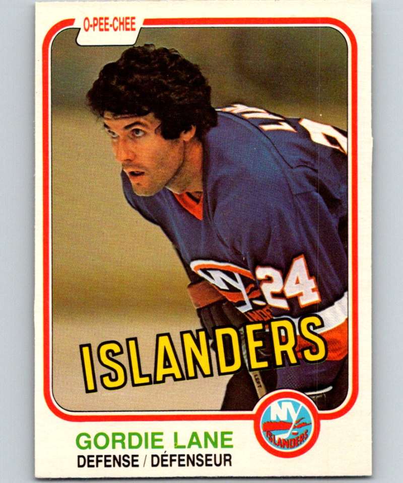1981-82 O-Pee-Chee #212 Gord Lane NY Islanders 6505