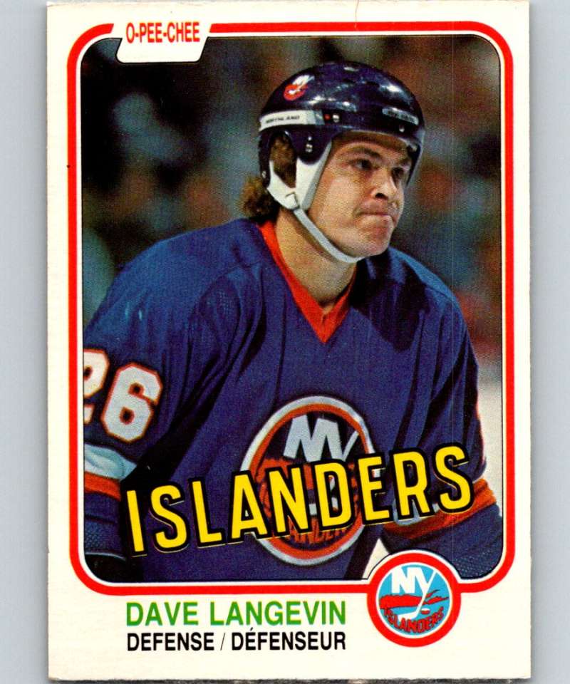 1981-82 O-Pee-Chee #213 Dave Langevin NY Islanders 6506