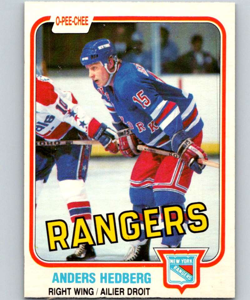 1981-82 O-Pee-Chee #225 Anders Hedberg NY Rangers 6518