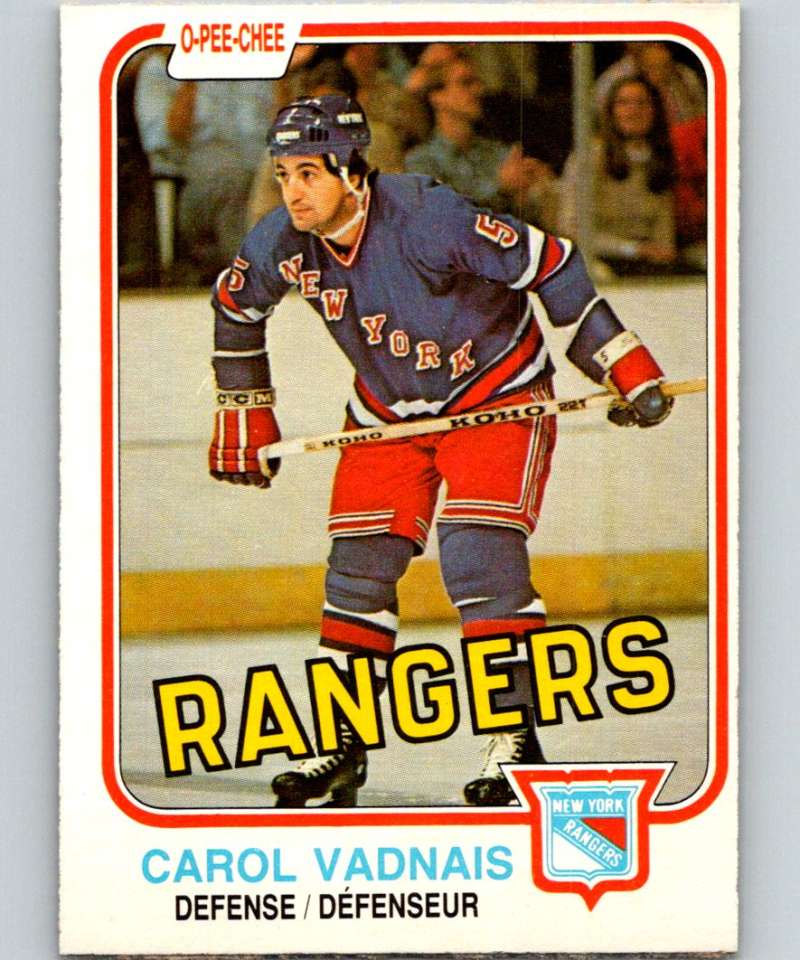 1981-82 O-Pee-Chee #236 Carol Vadnais NY Rangers 6529