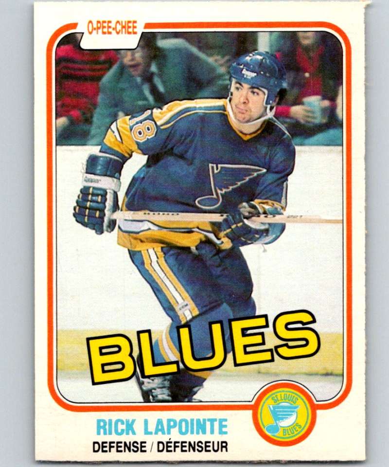 1981-82 O-Pee-Chee #295 Rick Lapointe Blues 6588