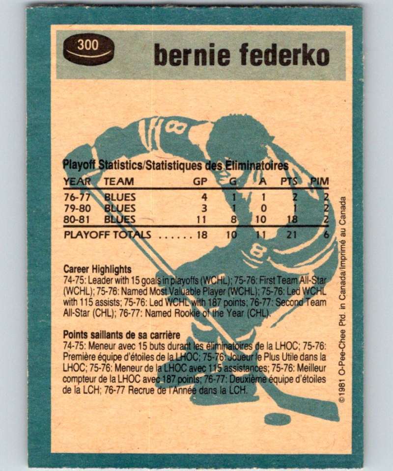 1981-82 O-Pee-Chee #300 Bernie Federko Blues 6593