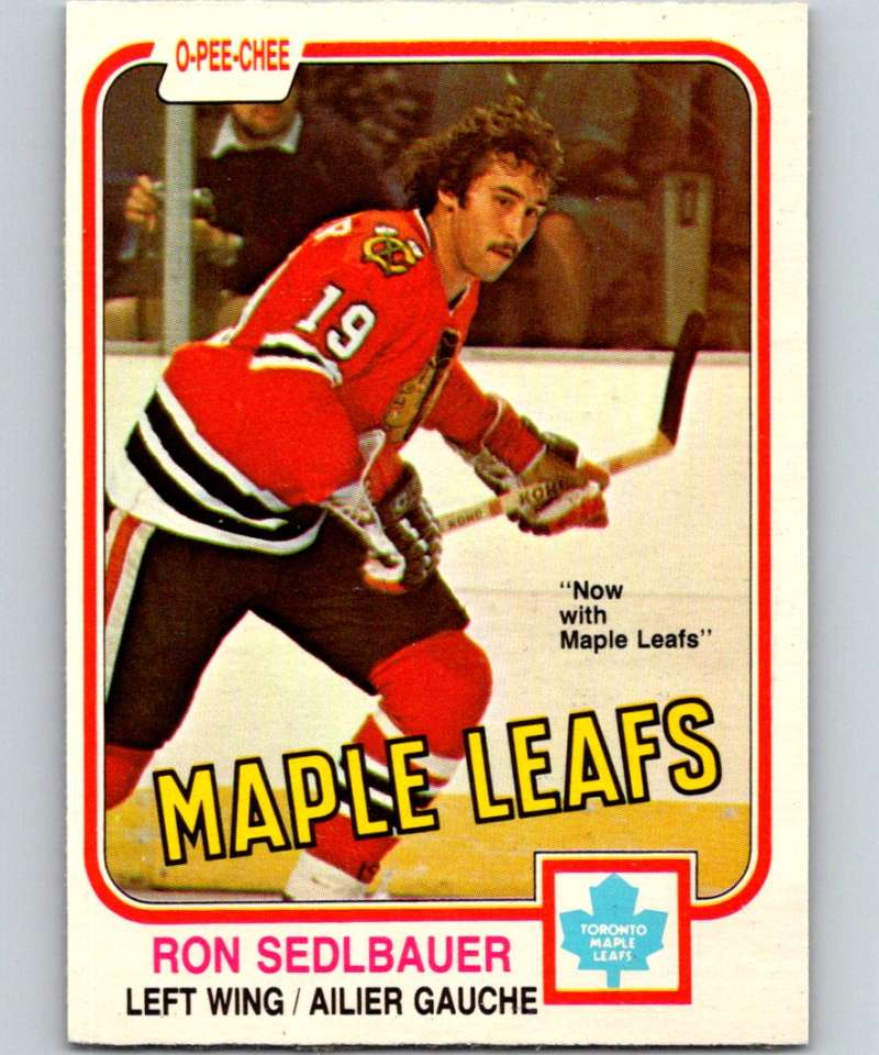 1981-82 O-Pee-Chee #324 Ron Sedlbauer Maple Leafs 6617