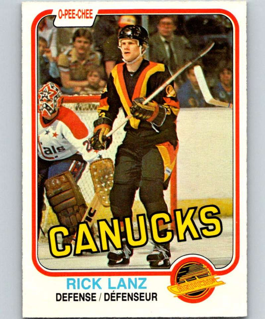 1981-82 O-Pee-Chee #338 Rick Lanz RC Rookie Canucks UER 6631