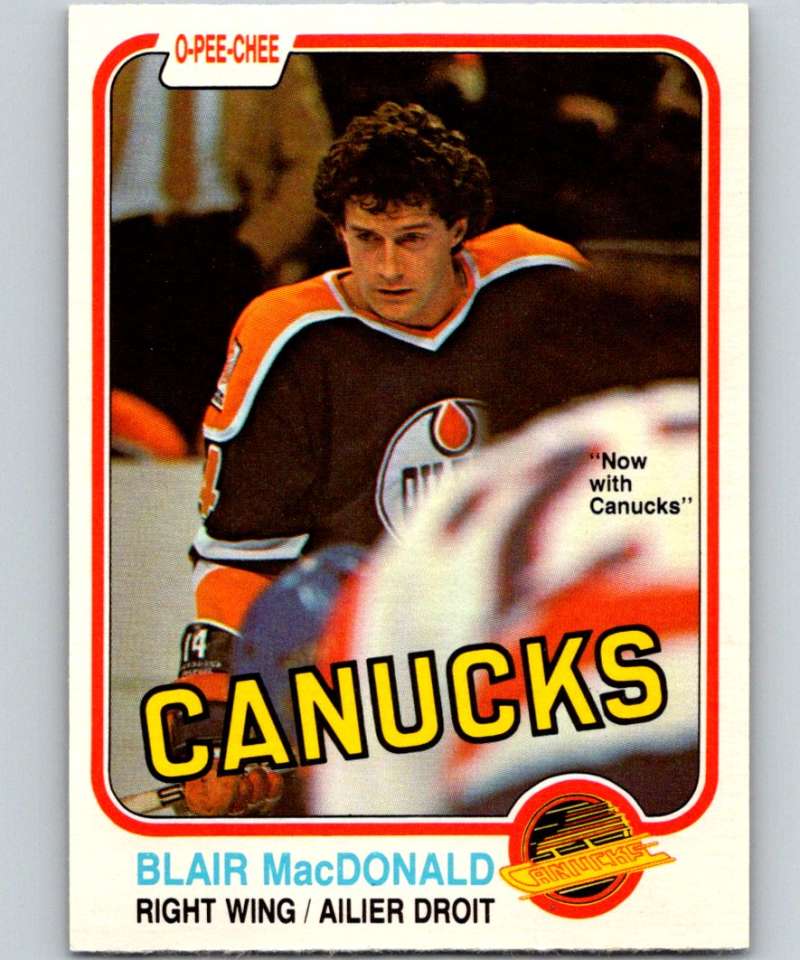 1981-82 O-Pee-Chee #340 Blair MacDonald Canucks 6633