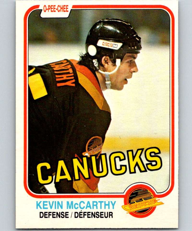 1981-82 O-Pee-Chee #341 Kevin McCarthy Canucks 6634