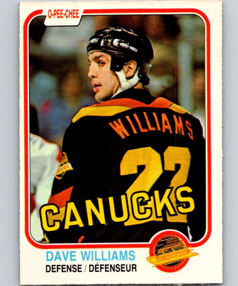 1981-82 O-Pee-Chee #345 Tiger Williams Canucks 6638