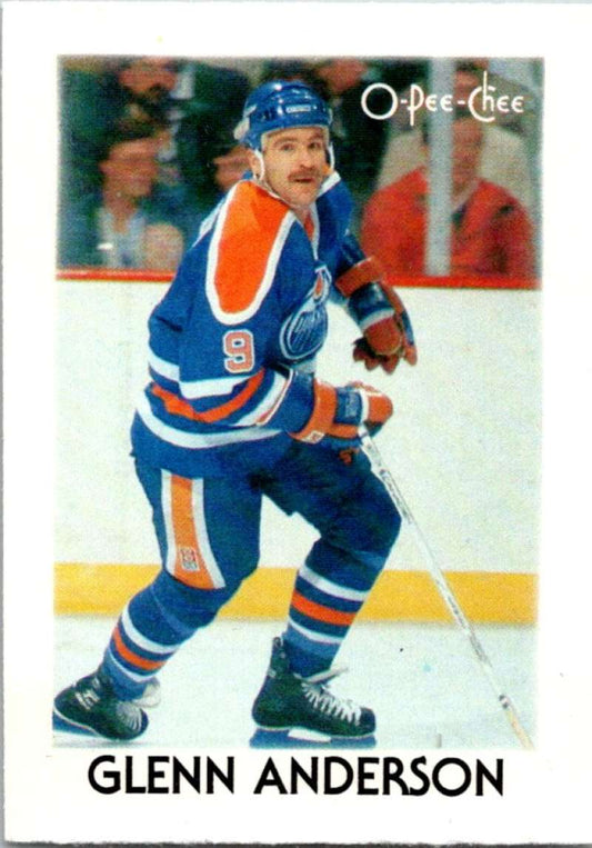 1987-88 O-Pee-Chee Minis #1 Glenn Anderson Oilers NHL 05390