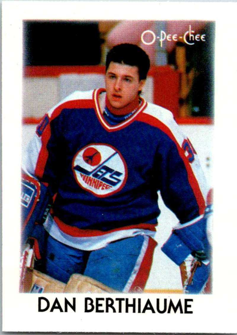 1987-88 O-Pee-Chee Minis #3 Daniel Berthiaume Winn Jets NHL 05392