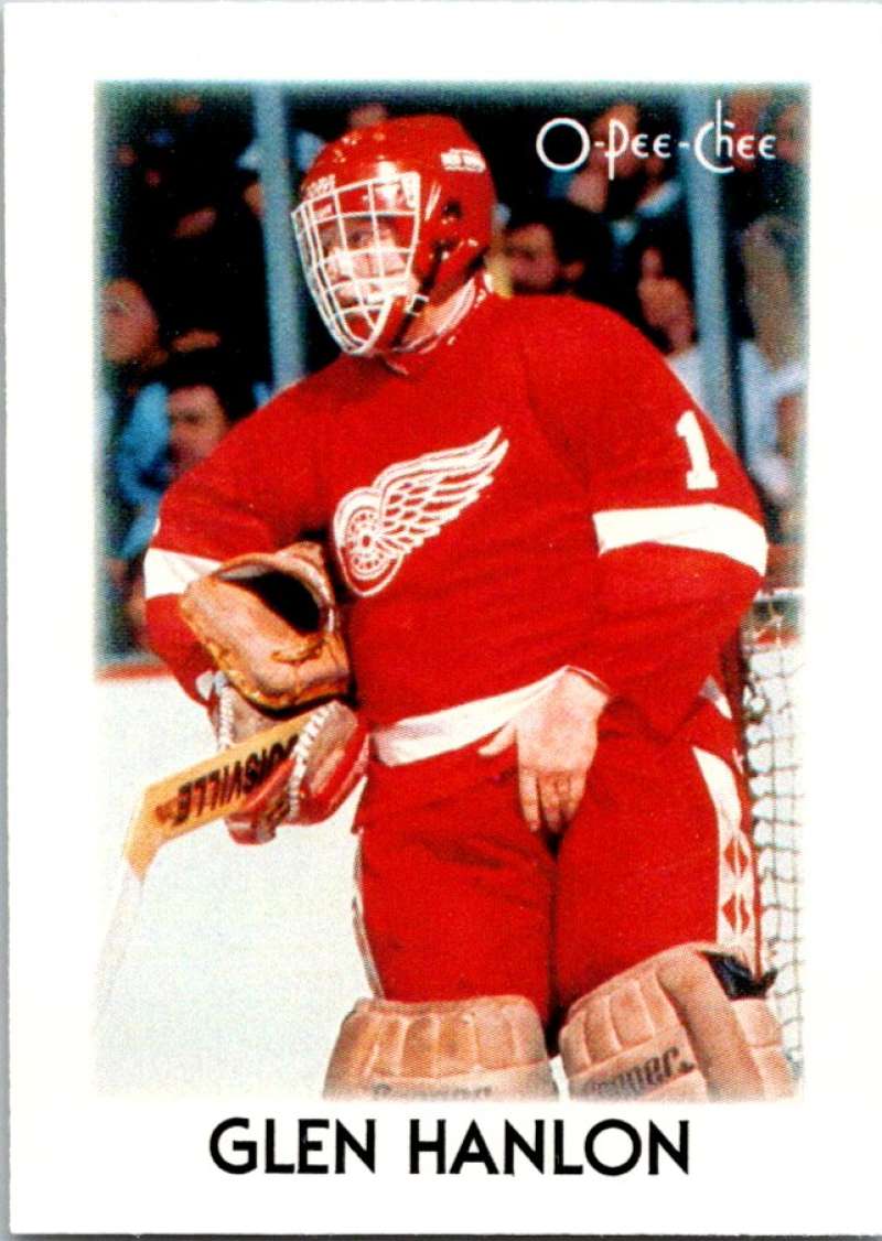 1987-88 O-Pee-Chee Minis #14 Glen Hanlon Red Wings NHL 05403