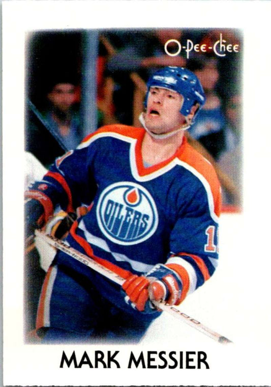 1987-88 O-Pee-Chee Minis #28 Mark Messier Oilers NHL 05417