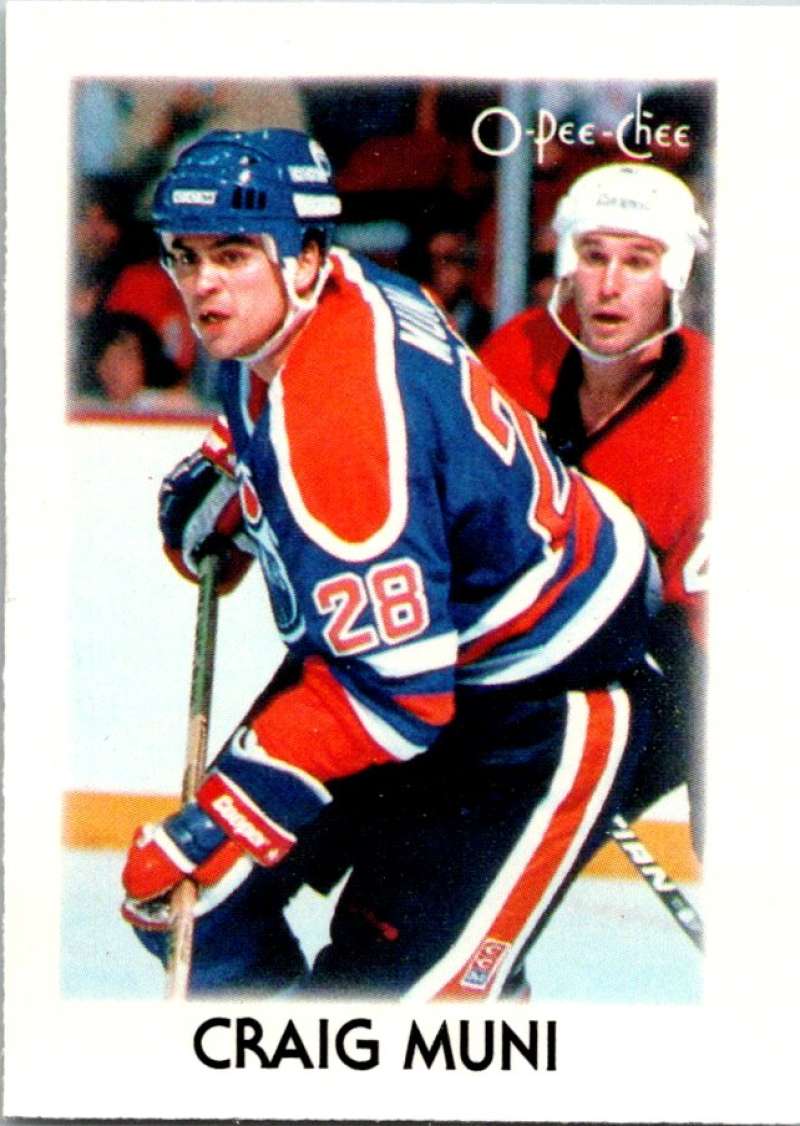 1987-88 O-Pee-Chee Minis #30 Craig Muni Oilers NHL 05419 Image 1