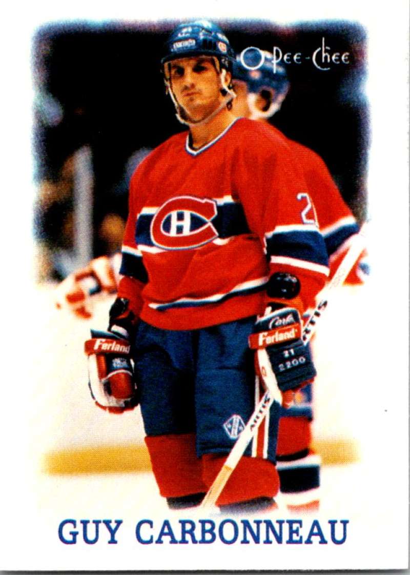 1988-89 O-Pee-Chee Minis #4 Guy Carbonneau Canadiens NHL 04731