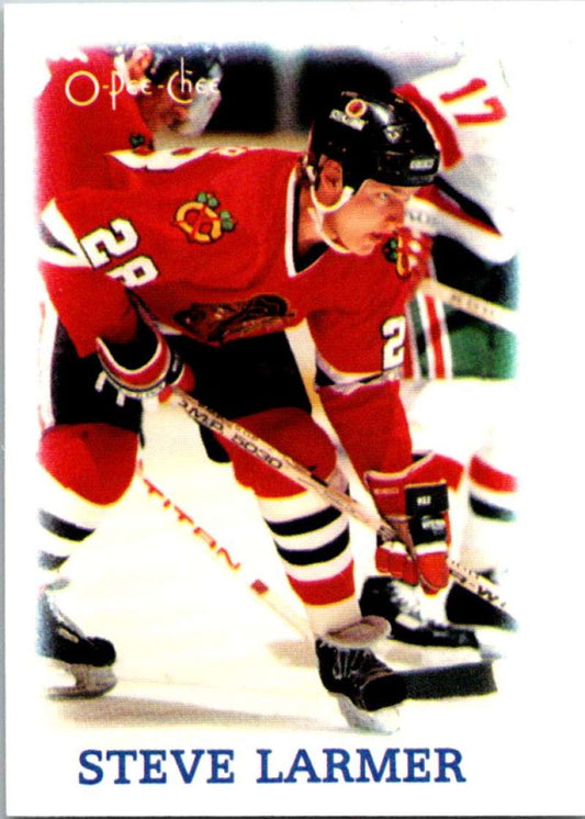 1988-89 O-Pee-Chee Minis #17 Steve Larmer Blackhawks NHL 04744