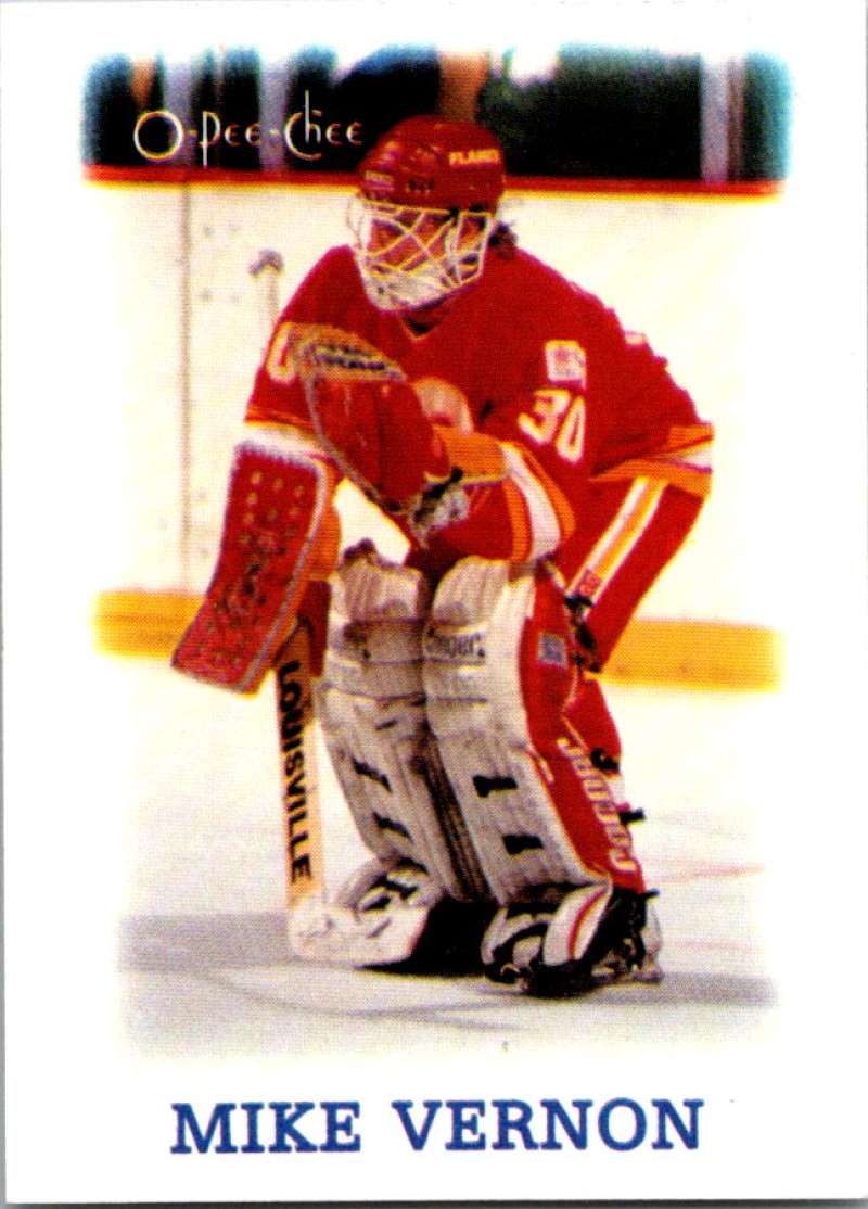 1988-89 O-Pee-Chee Minis #44 Mike Vernon Flames NHL 06692 Image 1