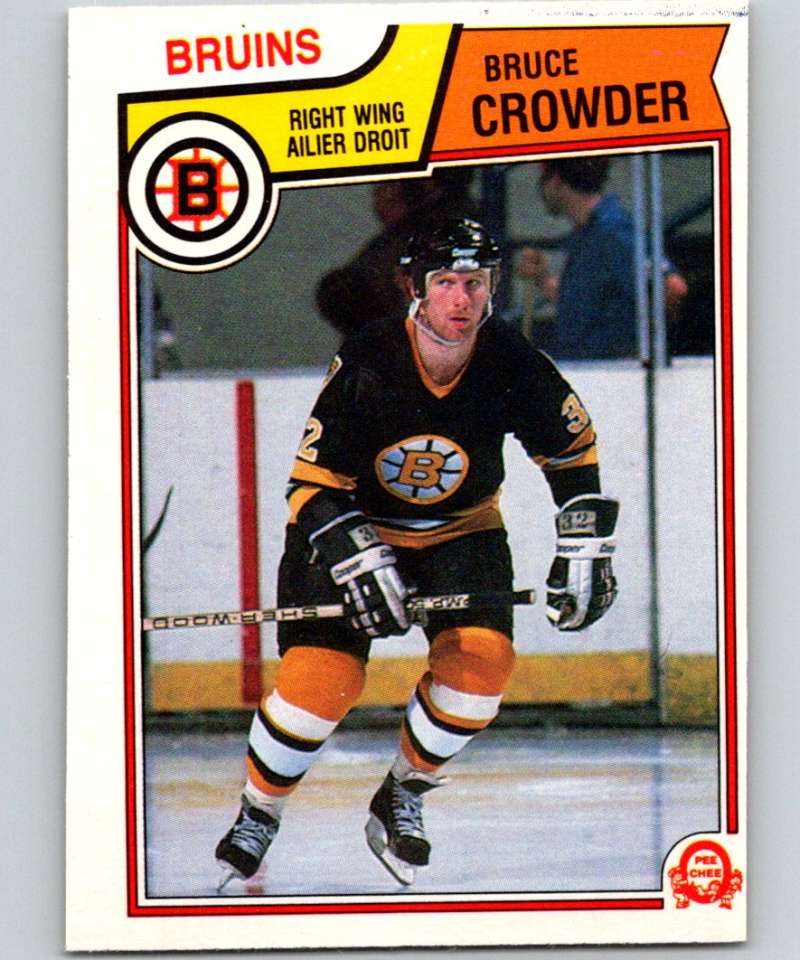 1983-84 O-Pee-Chee #46 Bruce Crowder Bruins NHL Hockey