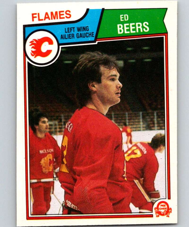 1983-84 O-Pee-Chee #76 Ed Beers RC Rookie Flames NHL Hockey