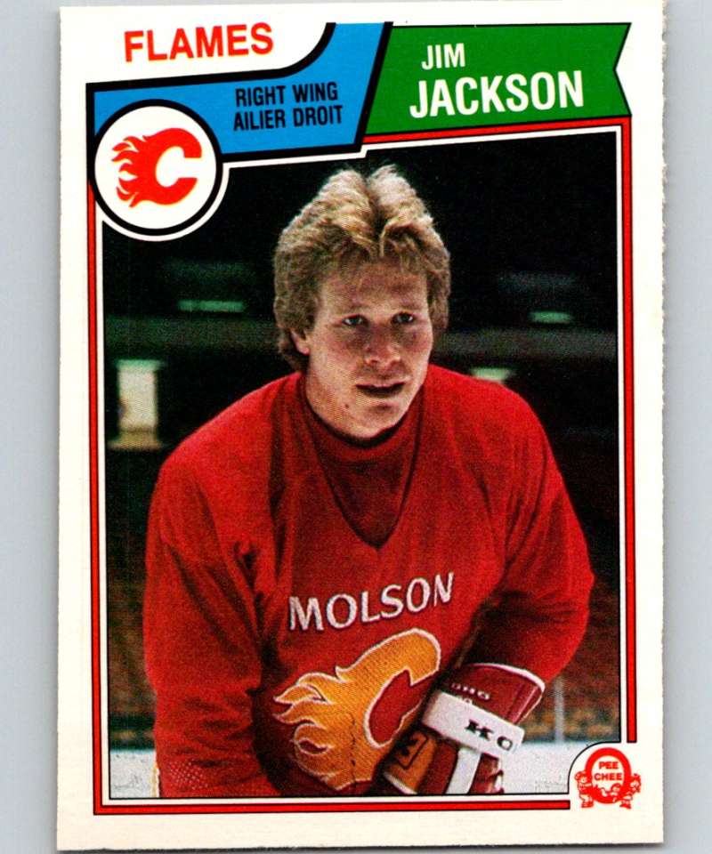 1983-84 O-Pee-Chee #84 Jim Jackson RC Rookie Flames NHL Hockey