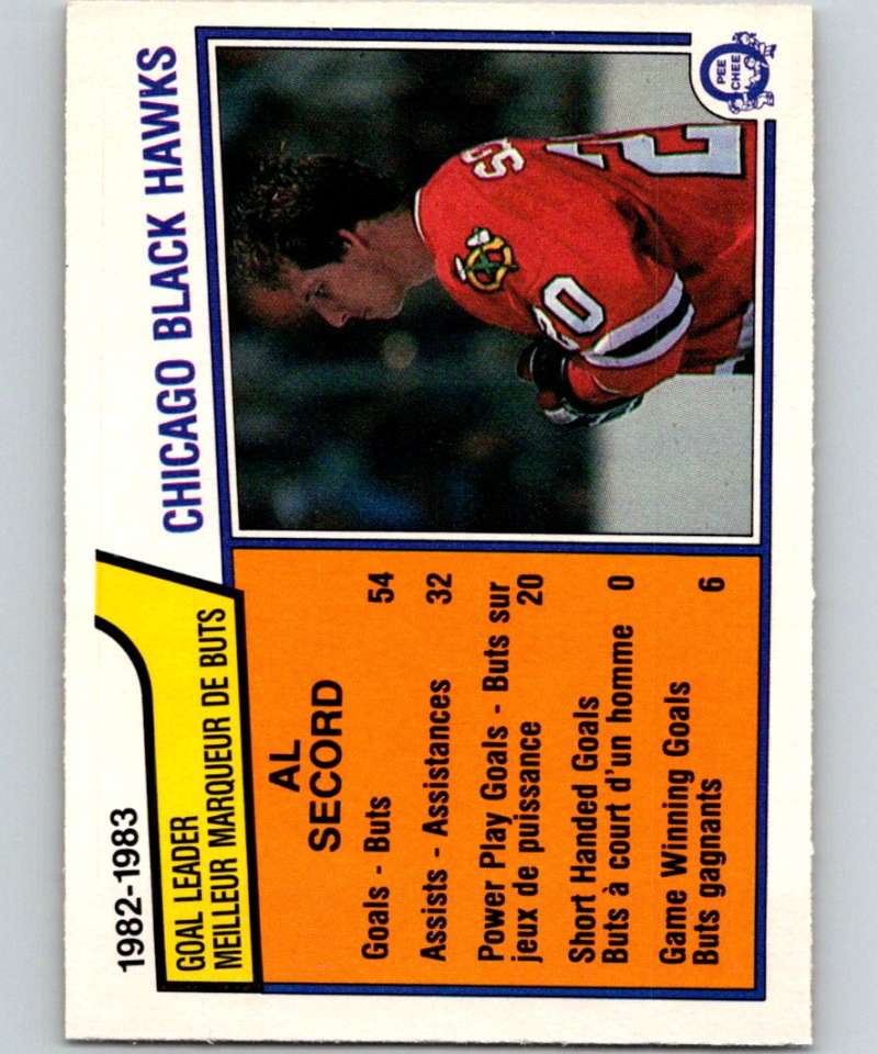1983-84 O-Pee-Chee #95 Al Secord Blackhawks TL NHL Hockey