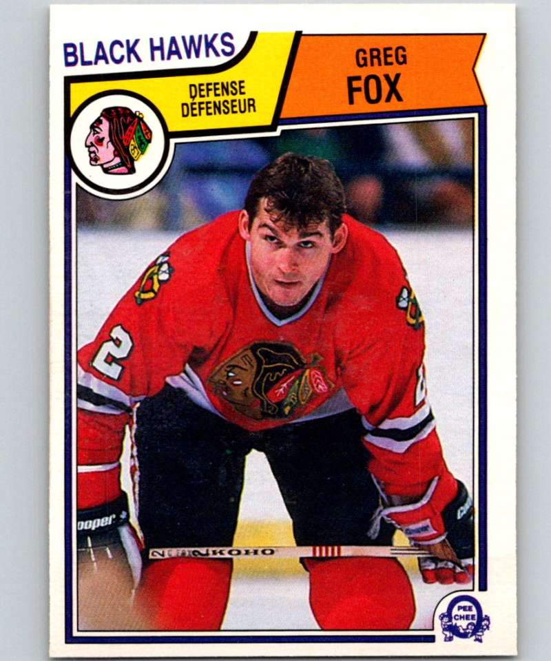 1983-84 O-Pee-Chee #101 Greg Fox Blackhawks NHL Hockey