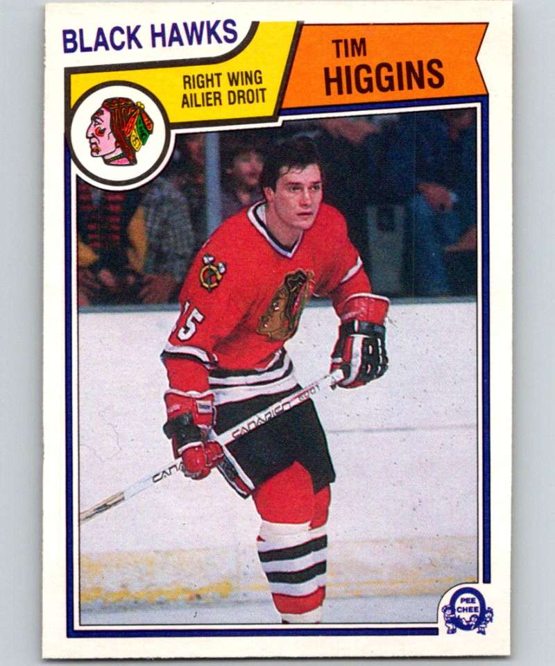 1983-84 O-Pee-Chee #104 Tim Higgins Blackhawks NHL Hockey