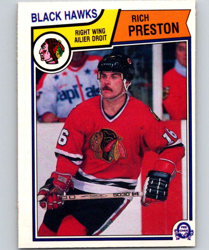 1983-84 O-Pee-Chee #110 Rich Preston Blackhawks NHL Hockey