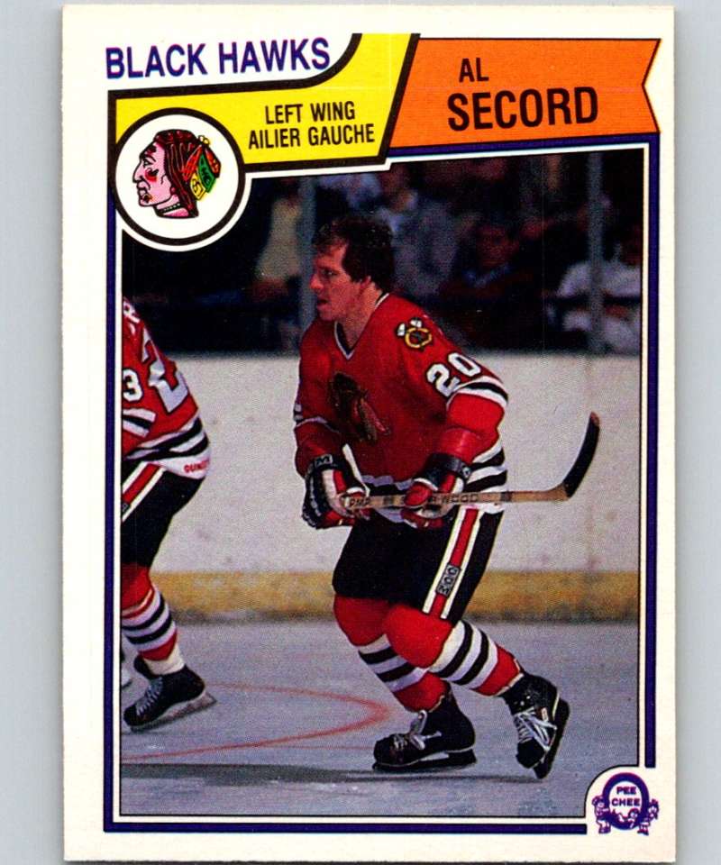 1983-84 O-Pee-Chee #112 Al Secord Blackhawks NHL Hockey Image 1