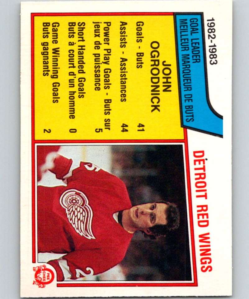 1983-84 O-Pee-Chee #115 John Ogrodnick Red Wings TL NHL Hockey