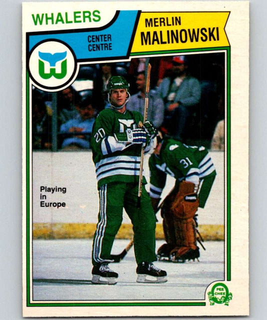 1983-84 O-Pee-Chee #142 Merlin Malinowski Whalers NHL Hockey Image 1