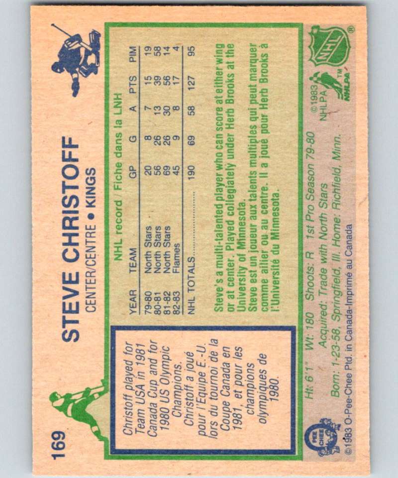 1983-84 O-Pee-Chee #169 Steve Christoff Kings NHL Hockey