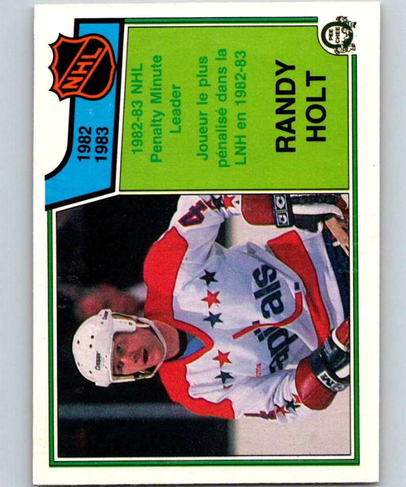 1983-84 O-Pee-Chee #220 Randy Holt Capitals LL NHL Hockey