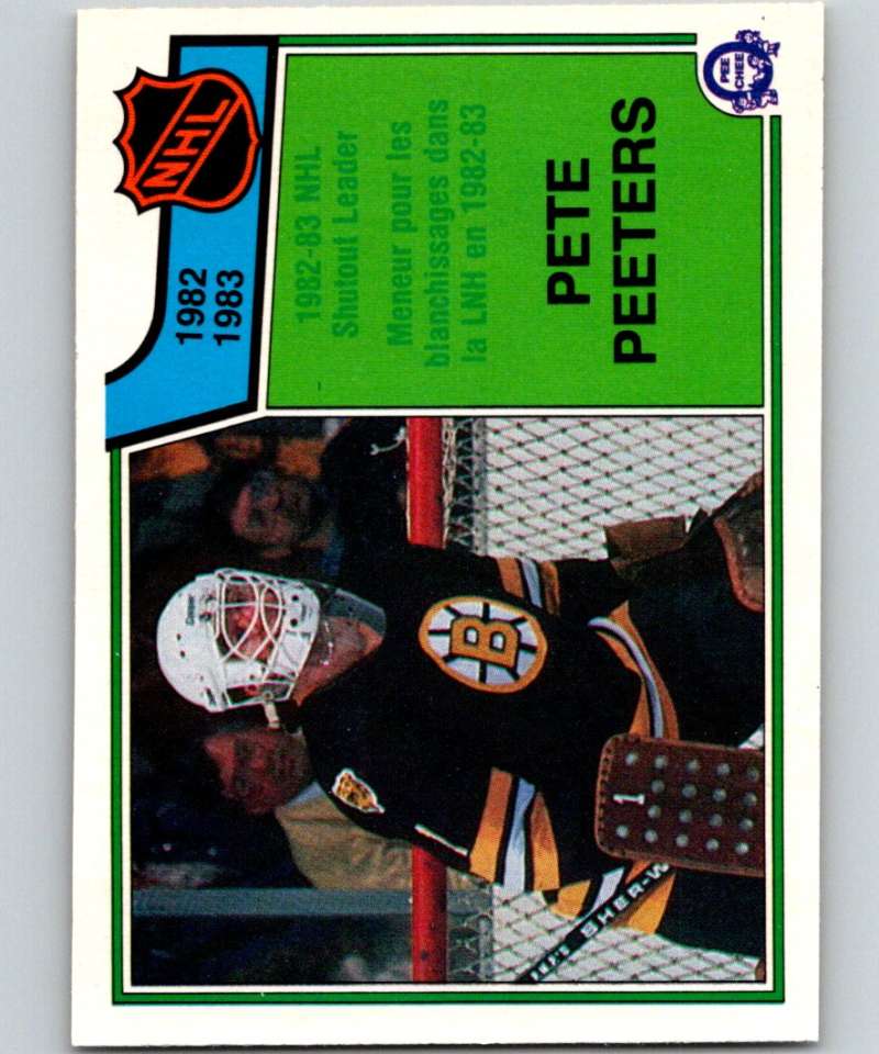 1983-84 O-Pee-Chee #222 Pete Peeters Bruins LL NHL Hockey