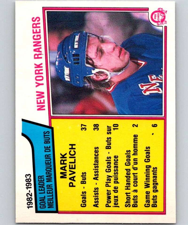 1983-84 O-Pee-Chee #238 Mark Pavelich NY Rangers TL NHL Hockey