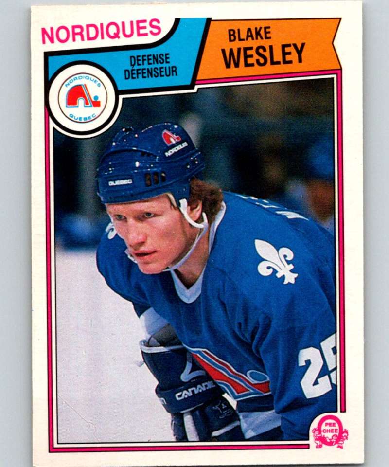 1983-84 O-Pee-Chee #307 Blake Wesley Nordiques UER NHL Hockey