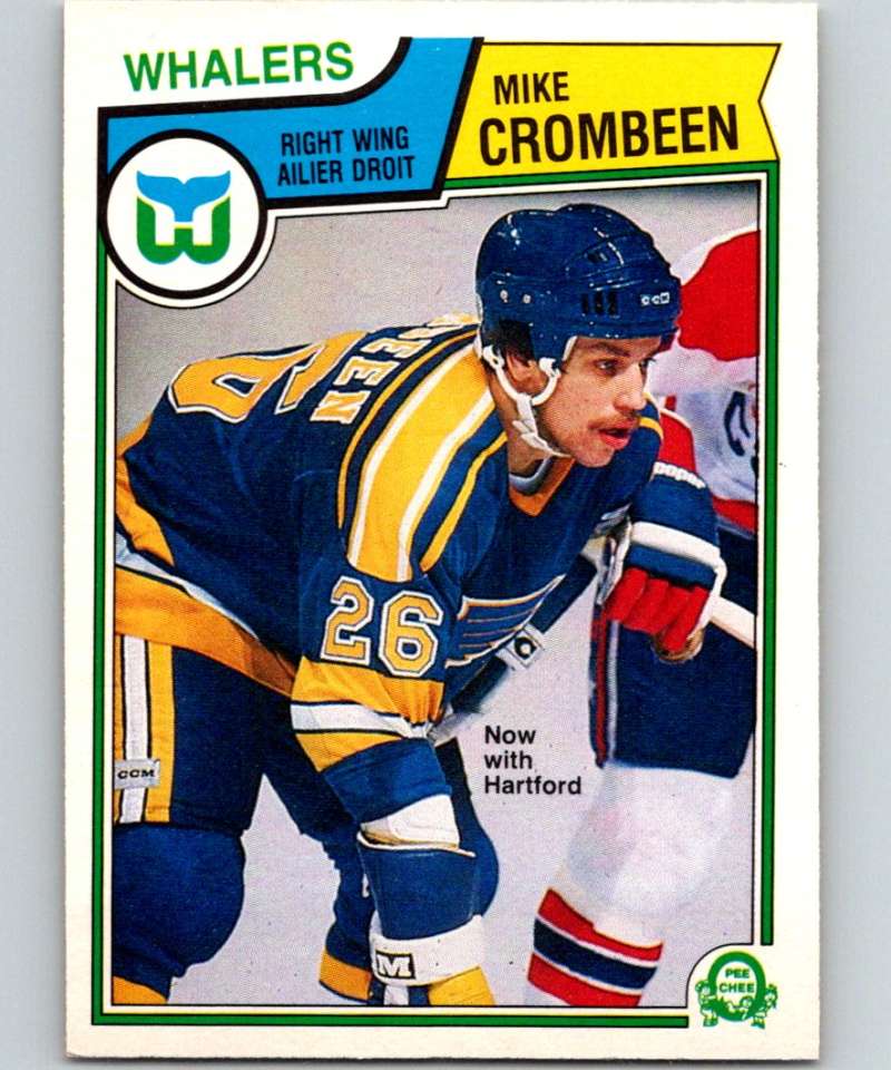 1983-84 O-Pee-Chee #312 Mike Crombeen RC Rookie Whalers NHL Hockey