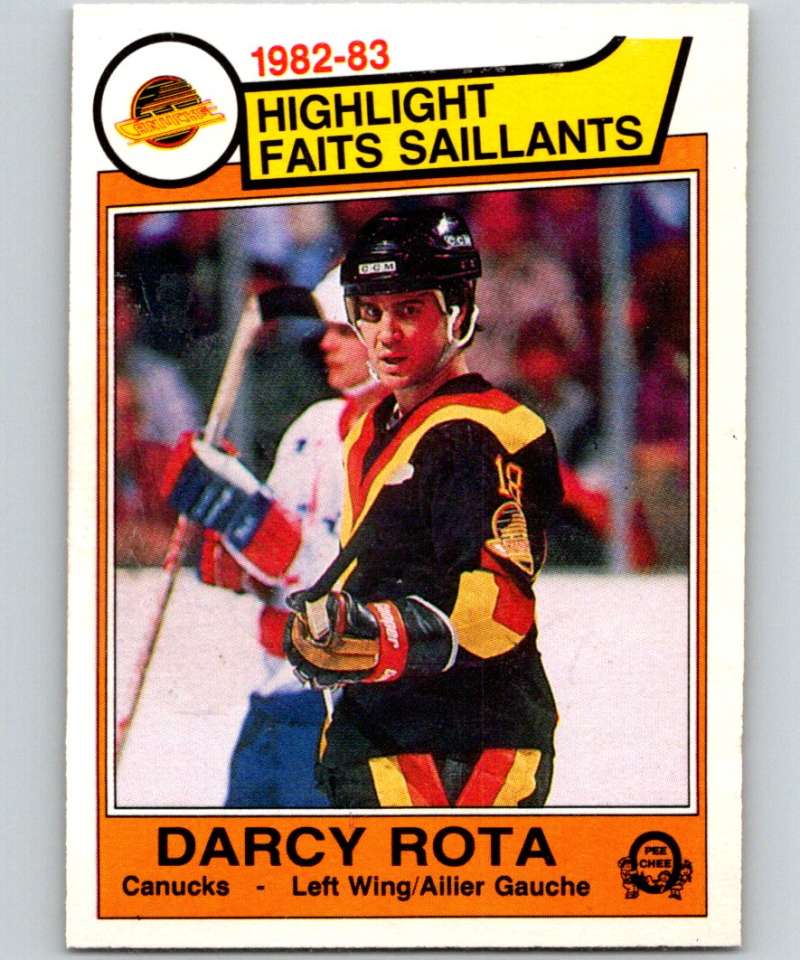 1983-84 O-Pee-Chee #345 Darcy Rota Canucks HL NHL Hockey