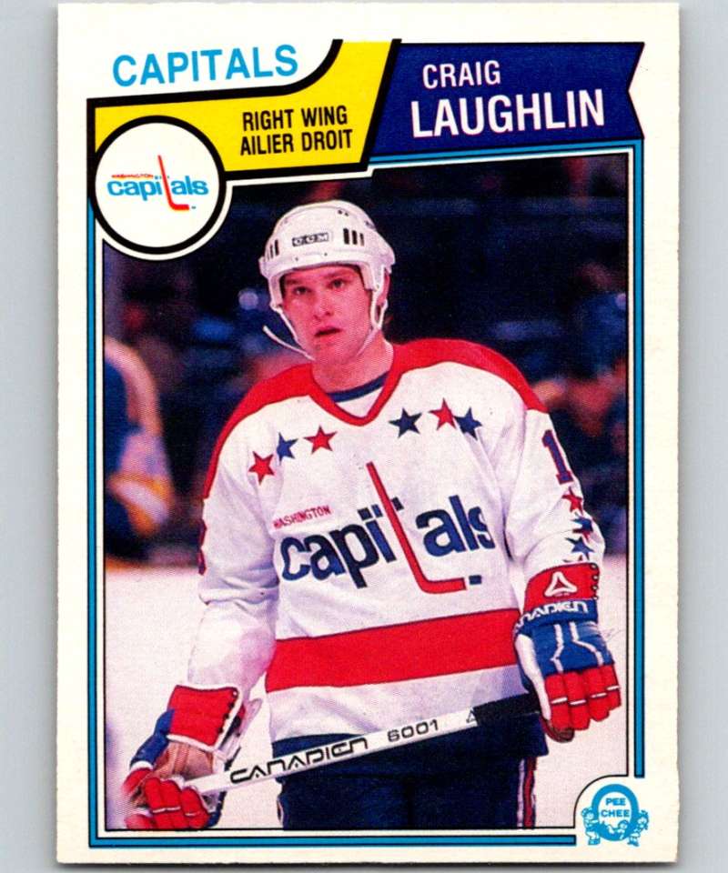 1983-84 O-Pee-Chee #375 Craig Laughlin RC Rookie Capitals NHL Hockey