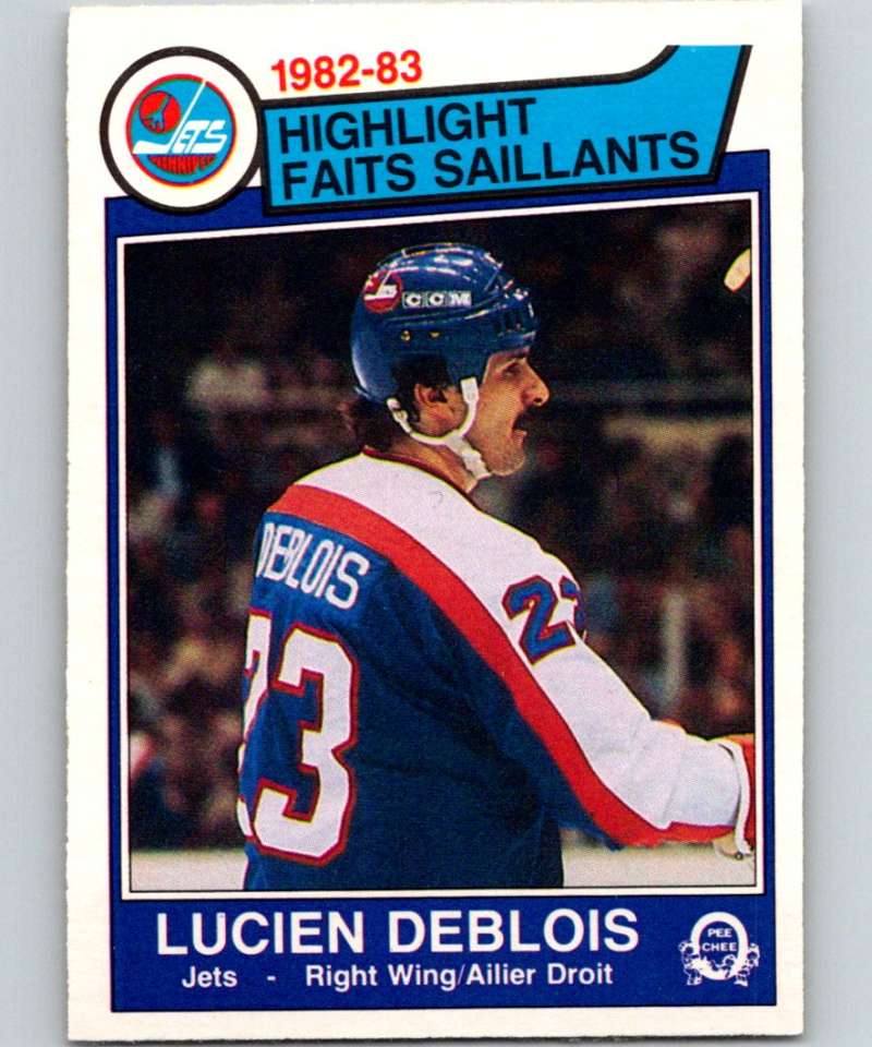 1983-84 O-Pee-Chee #378 Lucien DeBlois Winn Jets HL NHL Hockey