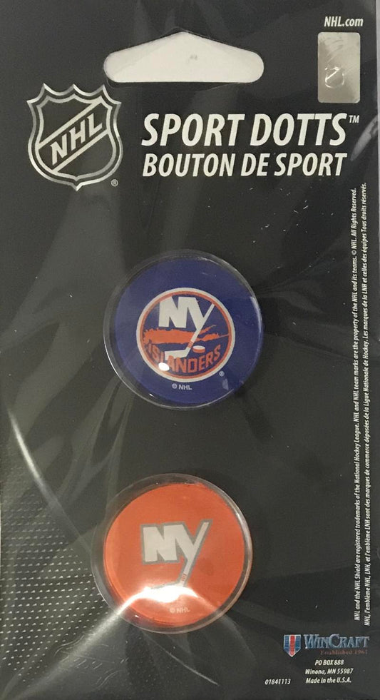 New York Islanders NHL 1" Sport Dotts Convex Glass Magnet 2 Pack Image 1