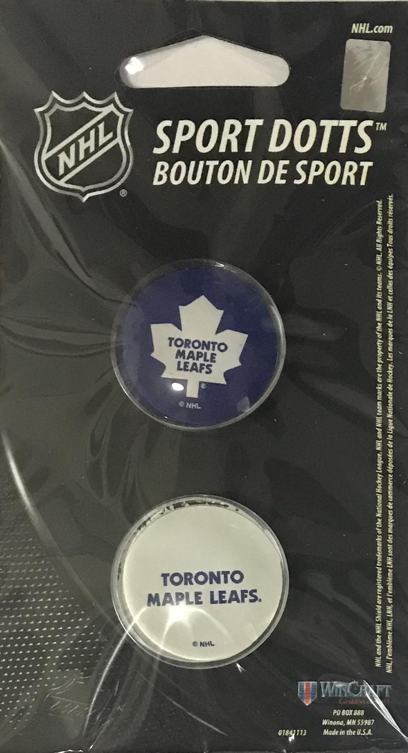 Toronto Maple Leafs NHL 1" Sport Dotts Convex Glass Magnet 2 Pack Image 1