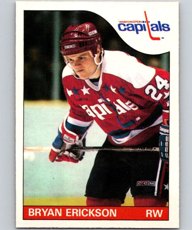 1985-86 O-Pee-Chee #80 Bryan Erickson RC Rookie Capitals NHL Hockey