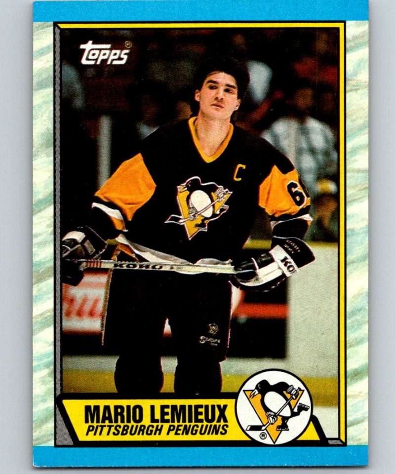 1989-90 Topps #1 Mario Lemieux Penguins NHL Hockey Image 1
