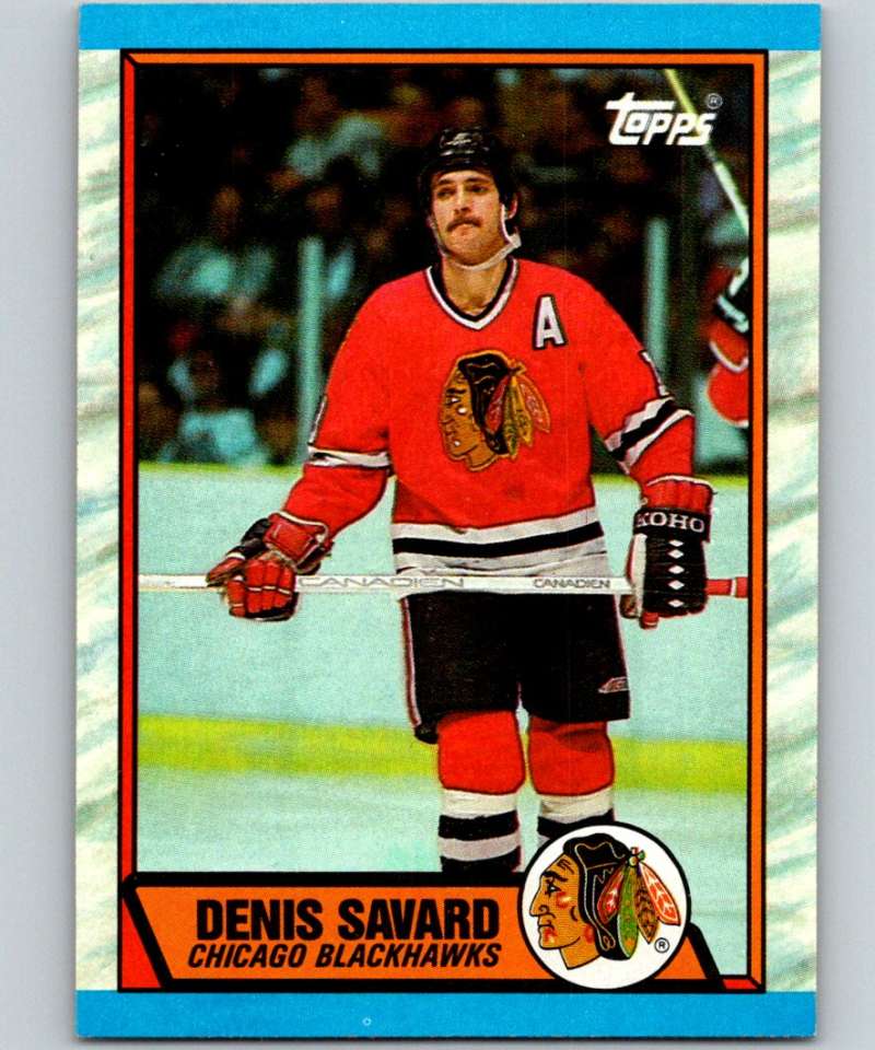 1989-90 Topps #5 Denis Savard Blackhawks NHL Hockey Image 1