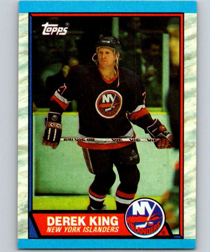 1989-90 Topps #6 Derek King RC Rookie NY Islanders NHL Hockey Image 1
