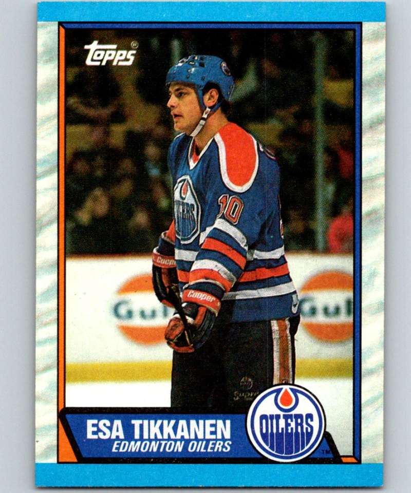 1989-90 Topps #12 Esa Tikkanen Oilers NHL Hockey Image 1